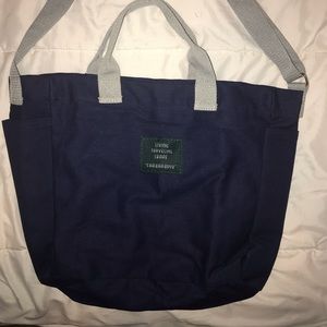 Blue canvas shoulder bag